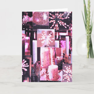 Weihnachtskerzen und Glitzern geklappte Weihnachts Feiertagskarte