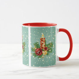 Weihnachtskerzen und Schneeflocken Tasse