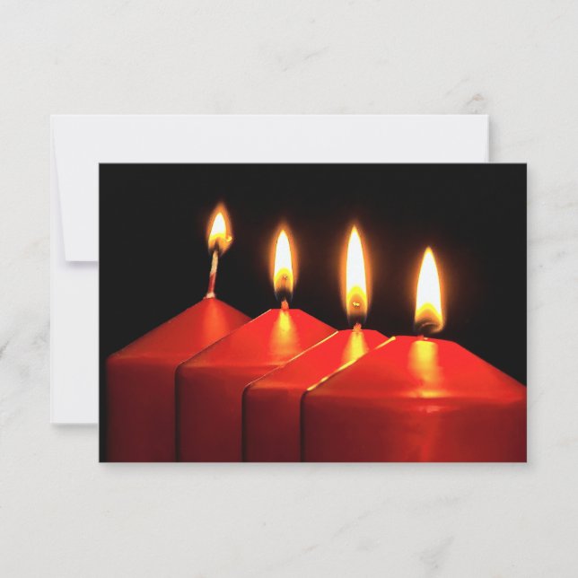 Weihnachtskerzenadvent Dankeskarte (Vorderseite)