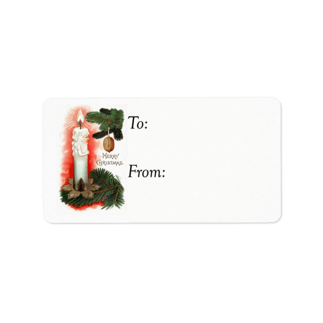 Weihnachtskerzengeschenk Tag Adressaufkleber (Vorne)