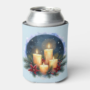 Weihnachtskerzenglanz mit Weihnachtssternen Dosenkühler