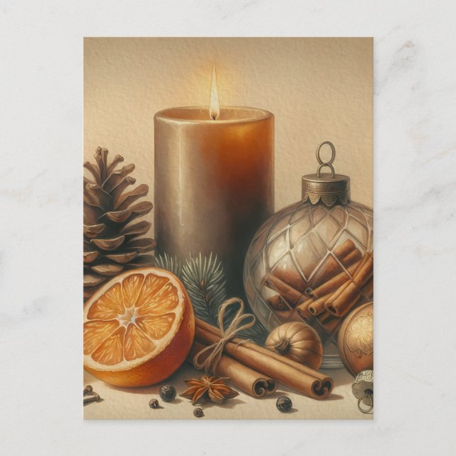Weihnachtskerzenkunst Postkarte (Vorderseite)