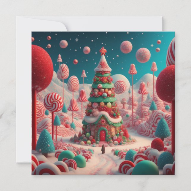 Weihnachtskerzenland A Feiertagskarte (Vorderseite)
