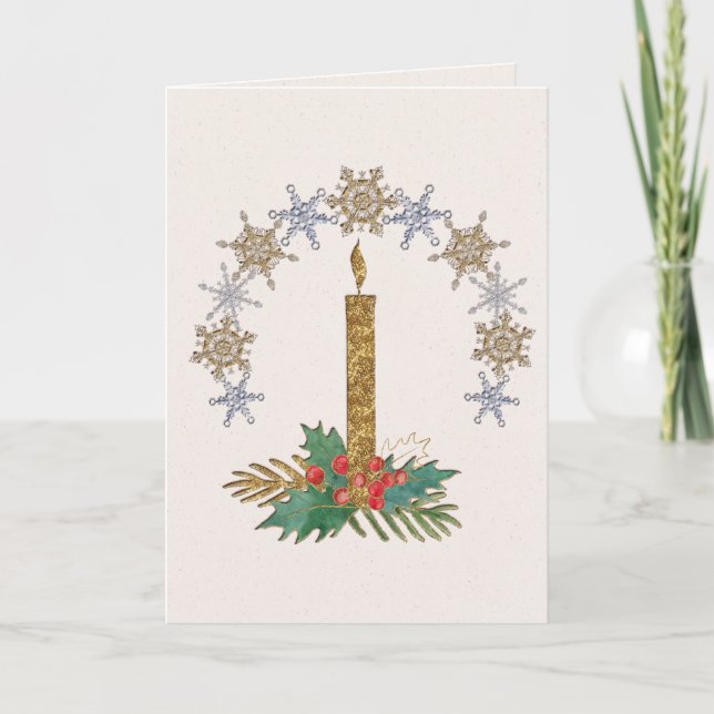Weihnachtskerzenlicht Kunstkarte Karte (Vorderseite)