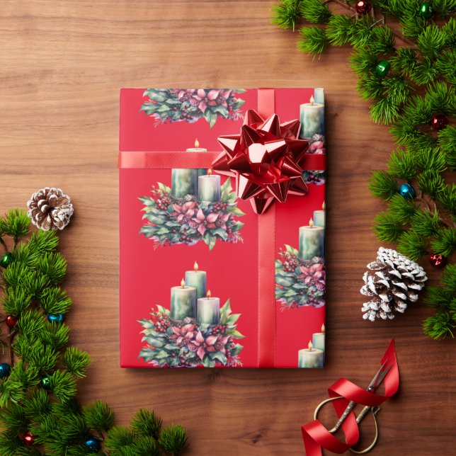 Weihnachtskerzenpapier Geschenkpapier (Feiertagsgeschenk)