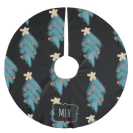 Weihnachtskhalk Doodles Tree Family Ursprünglich Polyester Weihnachtsbaumdecke