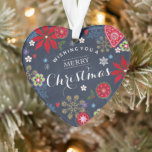 Weihnachtskhalkboard Custom Foto | Herzdekoration Ornament<br><div class="desc">Cartita Design ©2015 Alle Rechte vorbehalten Fühlen Sie sich frei,  Text zu ändern oder hinzuzufügen! Ich hoffe,  Sie genießen meine Illustrationen! Suchen Sie auch nach passenden Produkten in meinem Shop!</div>