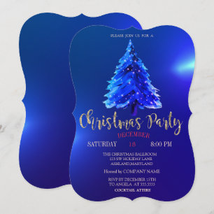 Weihnachtskiefer, Blaue Weihnachtsfirmenparty Einladung