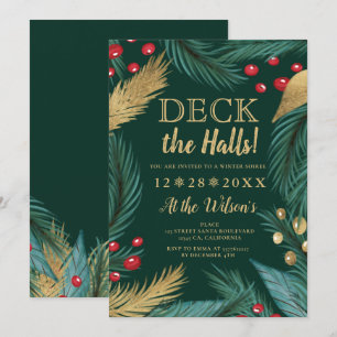 Weihnachtskiefer mistletos goldenes Chic Deck die Einladung