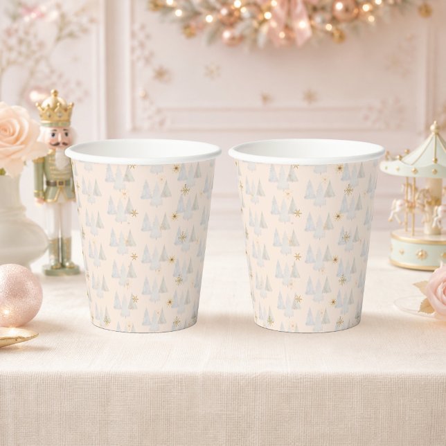 Weihnachtskiefer Winter Wonderland Pappbecher (Nutcracker Sugar Plum Fairy Pine Tree Tableware Paper Cups)
