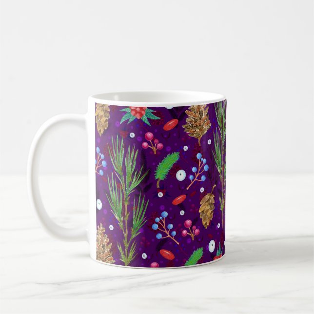 Weihnachtskiefern: Festlich nahtlos Kaffeetasse (Links)