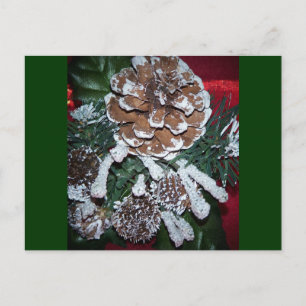 Weihnachtskiefernkegel Feiertagspostkarte