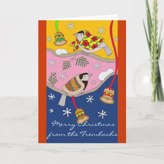 Weihnachtskikaden von Vera Trembach Feiertagskarte (Vorderseite)