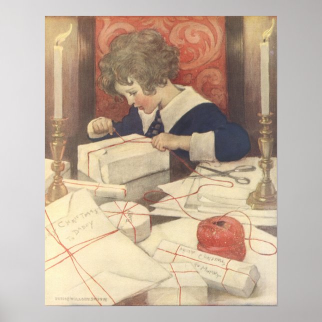 Weihnachtskind, Jessie Willcox Smith Poster (Vorne)