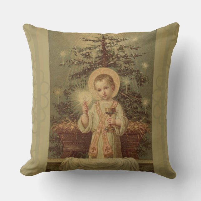 Weihnachtskind Jesus mit heiligem Abendmahl durch Kissen (Vorderseite)