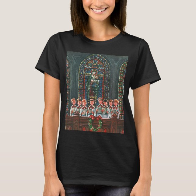 Weihnachtskinder aus dem 19. Jahrhundert Gesang in T-Shirt (Vorderseite)
