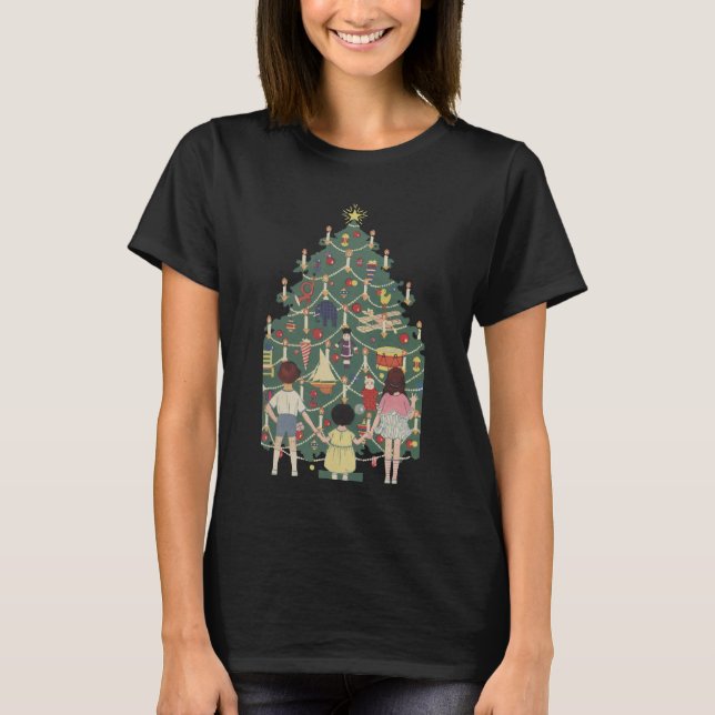 Weihnachtskinder aus dem 19. Jahrhundert rund um e T-Shirt (Vorderseite)