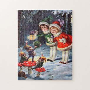 Weihnachtskinder feierlich Holiday jigsaw puzz