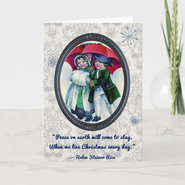 Weihnachtskinder Feiertagskarte (Vorderseite)