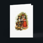 Weihnachtskinder Feiertagskarte<br><div class="desc">Ein süßes,  skurriles,  altes Bild von einem Paar Viktorianischer Kinder,  die mit ihren Weihnachtsgeschenken spielen.</div>
