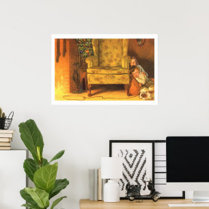 Weihnachtskinder für den Weihnachtsmann Gewartet Poster
