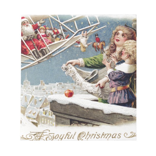 Weihnachtskinder Vintag Notizblock (Vorderseite)