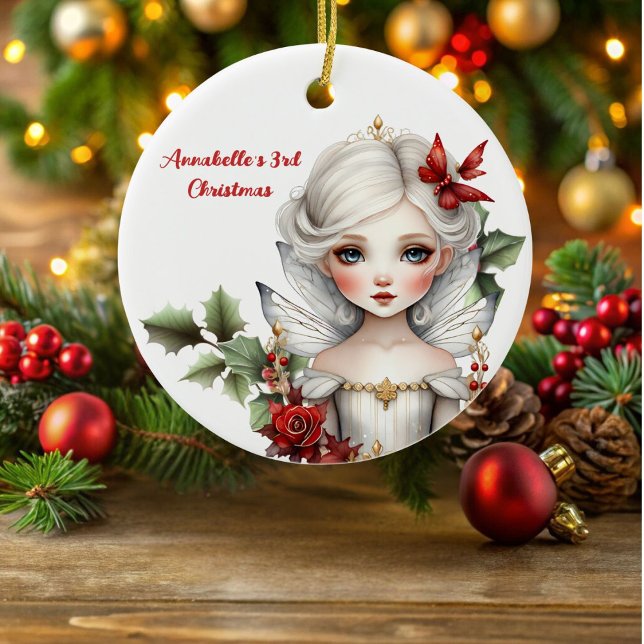 Weihnachtskindermädchen Keramik Ornament (Von Creator hochgeladen)