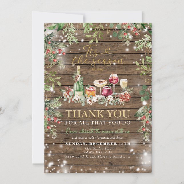 Weihnachtskirche des Holzpersonals einladen Einladung (Vorderseite)