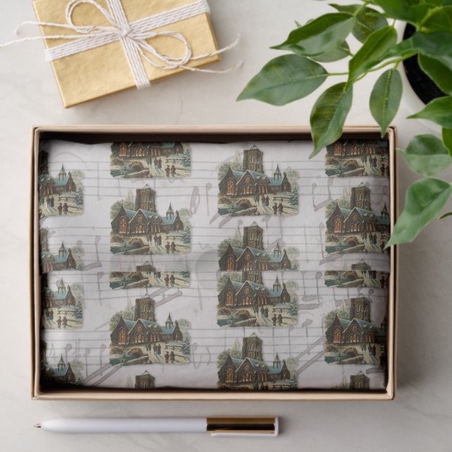 Weihnachtskirche viktorianische Weihnachtslieder M Seidenpapier (Geschenk)