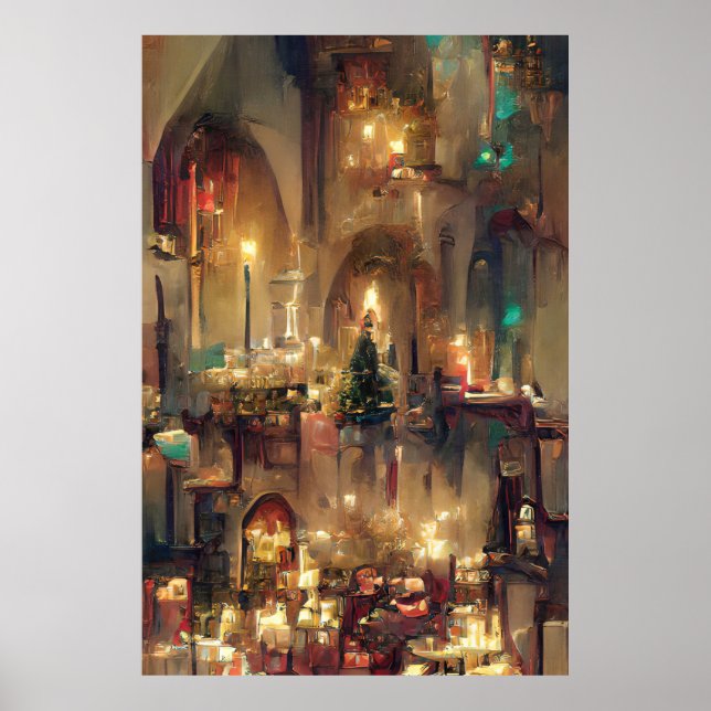 Weihnachtskirche, Weihnachtsgeschenke Poster (Vorne)