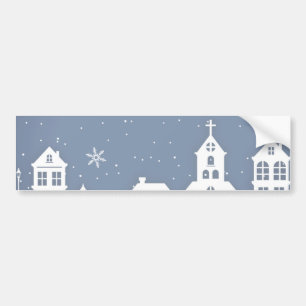 Weihnachtskirchenlandschaft Autoaufkleber