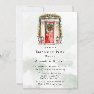 Weihnachtskirchentor Winter Engagement Party Einladung
