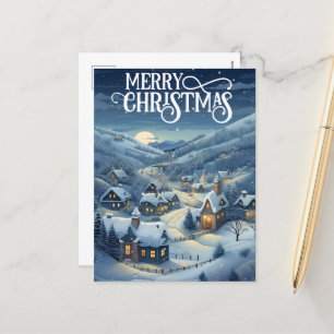 Weihnachtskirchsszene hinzufügen Botschaft Feiertagspostkarte