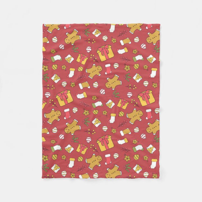 Weihnachtskissen Fleecedecke (Vorderseite)