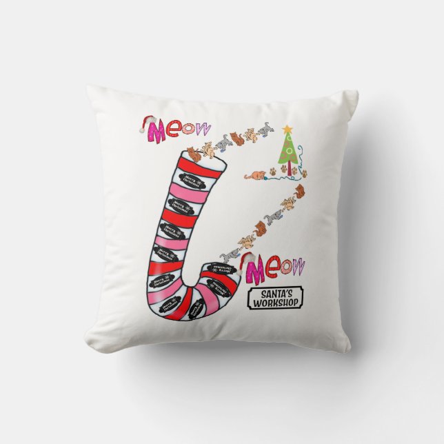Weihnachtskissen, Katzenkätzchen, Meow Maus Kissen (Vorderseite)