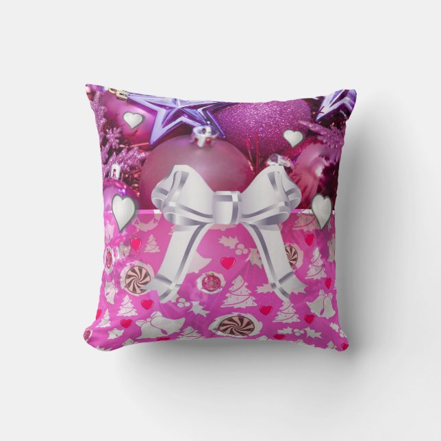 Weihnachtskissen, rosa kissen (Vorderseite)