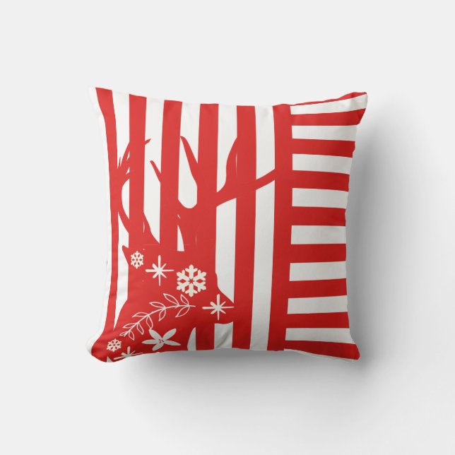 Weihnachtskissen rot und weiß Streifen Kissen (Vorderseite)