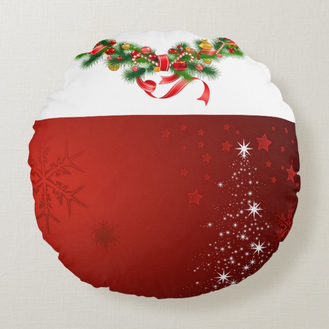 Weihnachtskissen Rundes Kissen (Vorderseite)