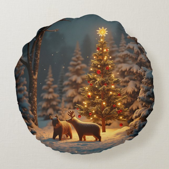 Weihnachtskissen Rundes Kissen (Rückseite)