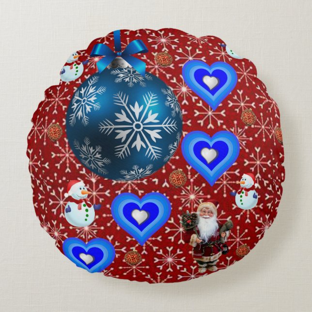 Weihnachtskissen Rundes Kissen (Vorderseite)
