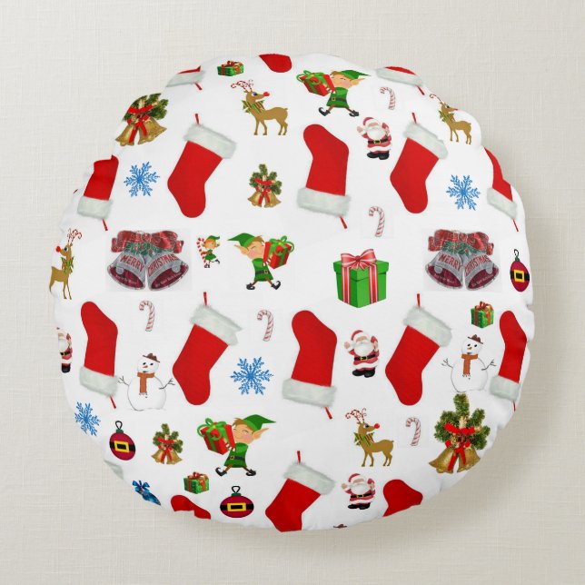 Weihnachtskissen Rundes Kissen (Vorderseite)