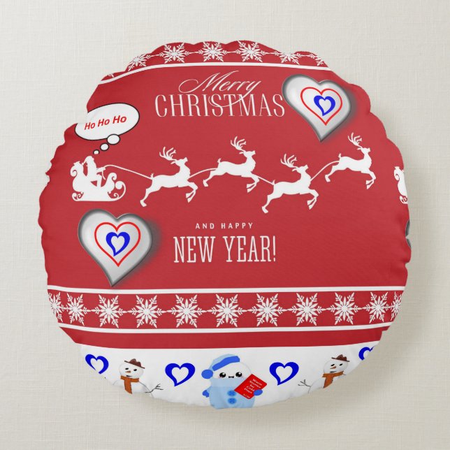 Weihnachtskissen Rundes Kissen (Vorderseite)