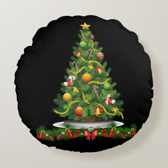 Weihnachtskissen Rundes Kissen (Vorderseite)