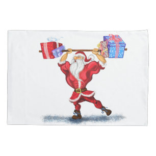 Weihnachtskissenkoffer Bodybuilder Weihnachtsmann Kissenbezug