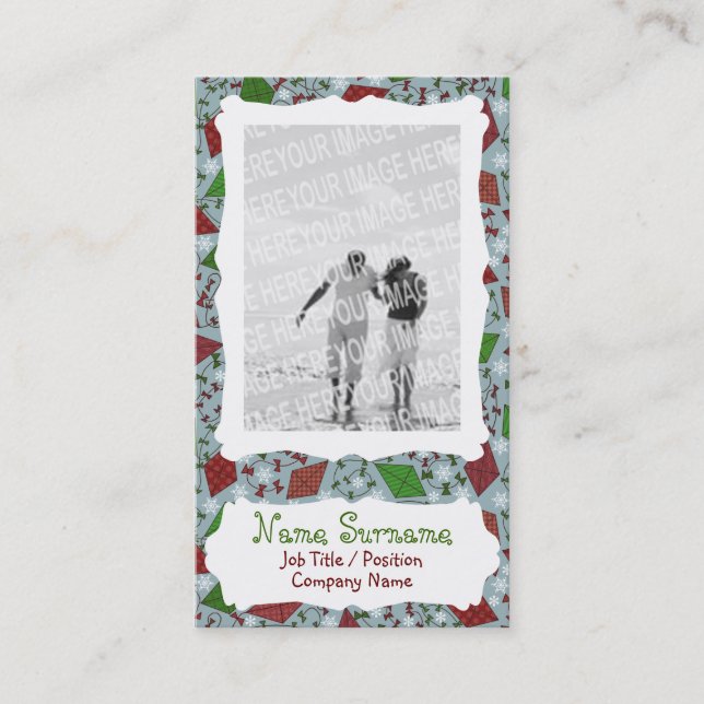 Weihnachtskites, Foto Visitenkartenvorlage Visitenkarte (Vorderseite)