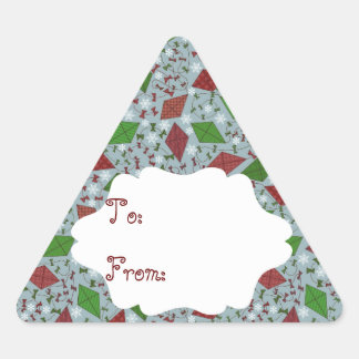 Weihnachtskites, Geschenksticker Dreieckiger Aufkleber
