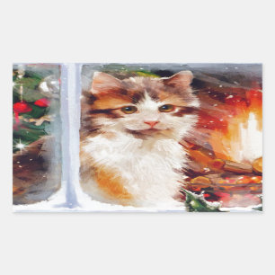 Weihnachtskitt Rechteckiger Aufkleber