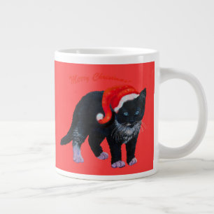 Weihnachtskitte Tuxedo auf Rot Jumbo-Tasse