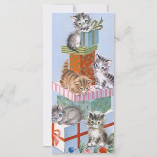 Weihnachtskitten auf Weihnachtsgeschenke (Vorderseite)