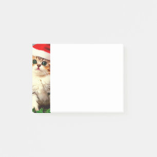 Weihnachtskitten in Weihnachtsmannmütze Post-it Klebezettel